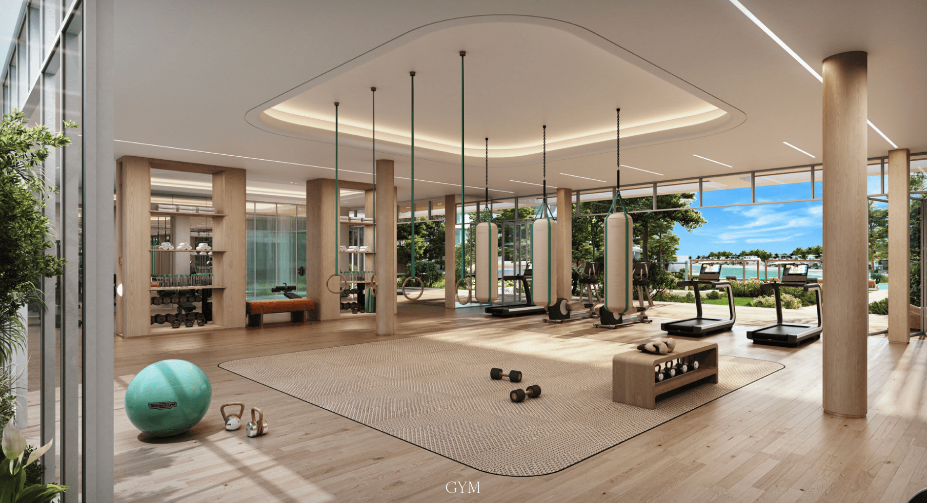 Yoga and fitness room