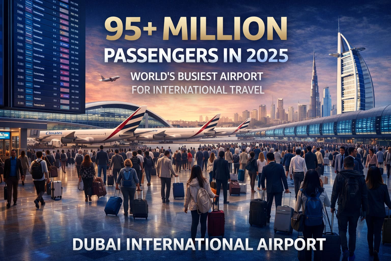 Dubai International Airport Surpasses 95 Million Passengers in 2025 – World’s Busiest for International Travel