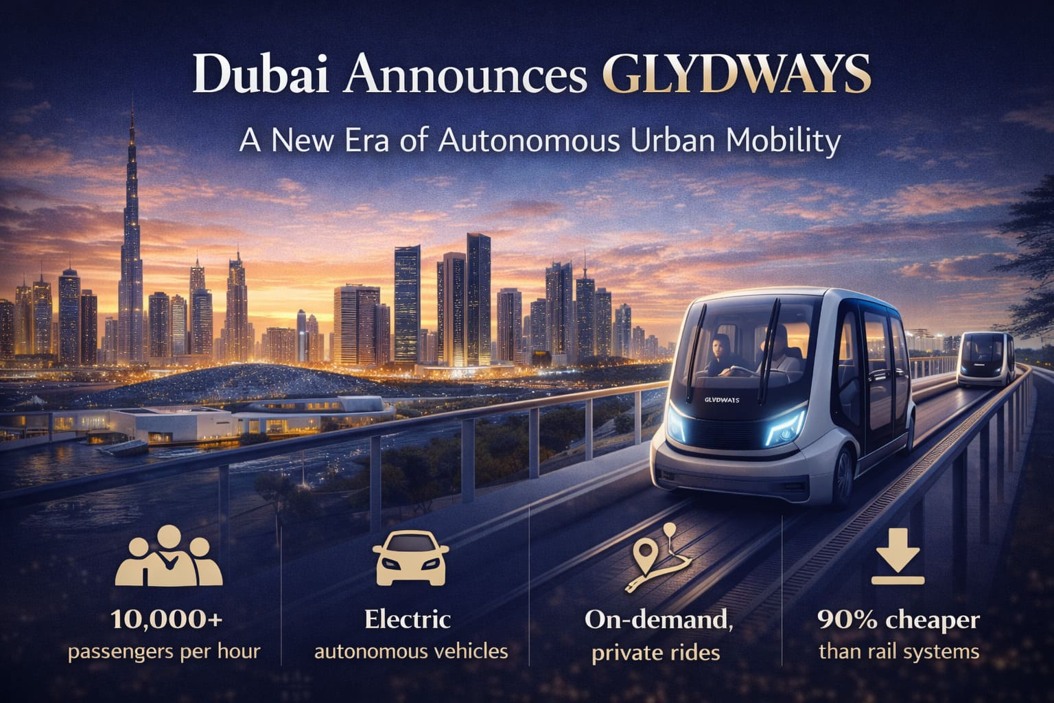 Dubai Announces GLYDWAYS: A New Era of Autonomous Urban Mobility